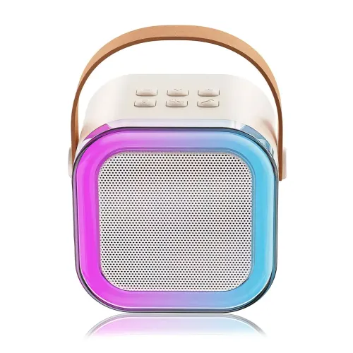 Портативная колонка с караоке микрофоном Winso K12 с RGB подсветкой,  10 Вт, Bluetooth, USB, microSD, AUX, Typ - фото 5