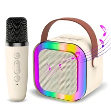 Портативная колонка с караоке микрофоном Winso K12 с RGB подсветкой,  10 Вт, Bluetooth, USB, microSD, AUX, Typ