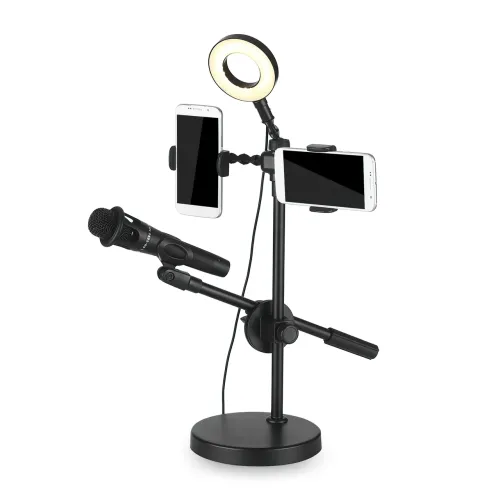 Кольцевая LED лампа Youtuber HA-12, 9 см, 10 Вт, от USB, с подставкой для микрофона и телефона