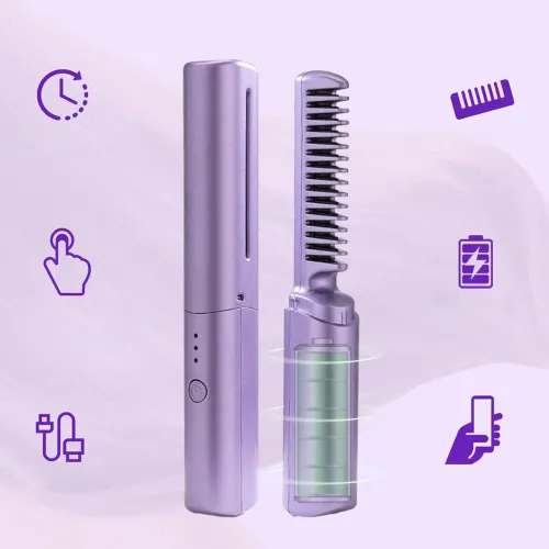 Выпрямитель для волос HAIR HEATER XL-683 2в1, беспроводной, 4000 мА/ч, 70 минут на одном заряде - фото 2