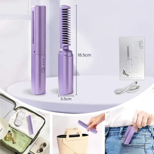 Выпрямитель для волос HAIR HEATER XL-683 2в1, беспроводной, 4000 мА/ч, 70 минут на одном заряде - фото 7
