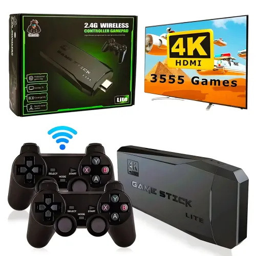 Игровая приставка Mini Game Stick 4K HDMI M8, 10000+ Игр, 64gb + 2 беспроводных джойстика - фото 2