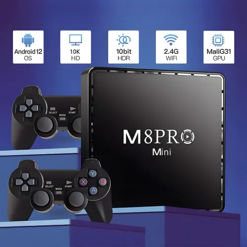 Игровая приставка M8 Pro Mini Retro Games Box 64Gb, 15000 Игр, 2 беспроводных джойстика - фото 3