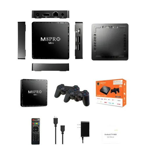 Игровая приставка M8 Pro Mini Retro Games Box 64Gb, 15000 Игр, 2 беспроводных джойстика - фото 5