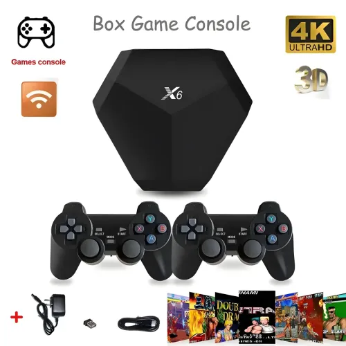 Игровая приставка GAME X6 4k 64Gb, 15000 Ретро Игр, 2 беспроводных джойстика - фото 4
