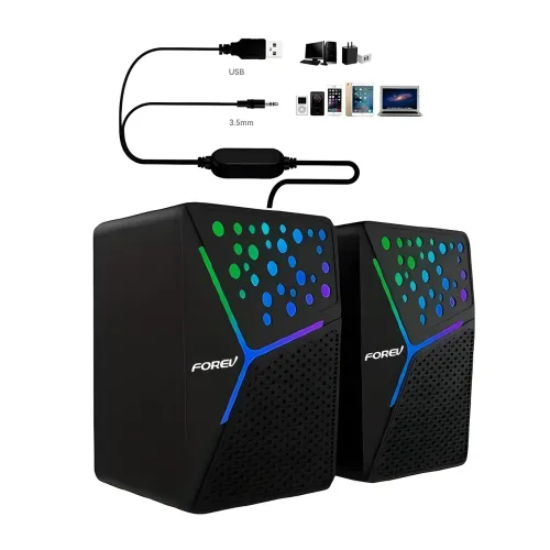 Колонки для компьютера и ноутбука JEDEL S554 RGB 2.0 USB, 6вт, С подсветкой - фото 4