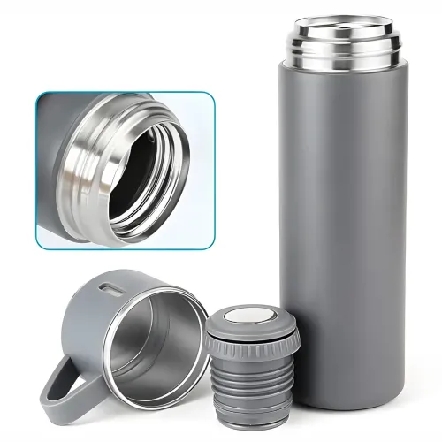 Термос с вакуумной изоляцией, Подарочный набор с 2 чашкам (500 мл )Vacuum flask set - фото 7