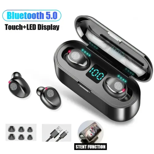 Беспроводные наушники Bluetooth F9 TWS WIRELESS, 2000 mAh - фото 3
