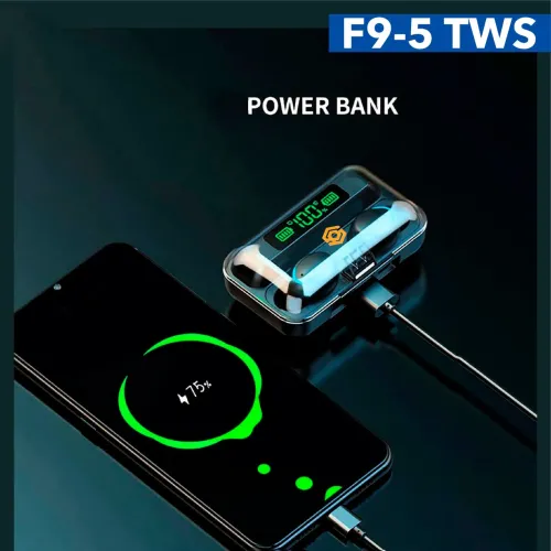 Беспроводные наушники Bluetooth F9 TWS WIRELESS, 2000 mAh - фото 5