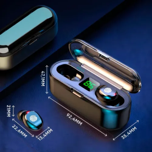 Беспроводные наушники Bluetooth F9 TWS WIRELESS, 2000 mAh - фото 7