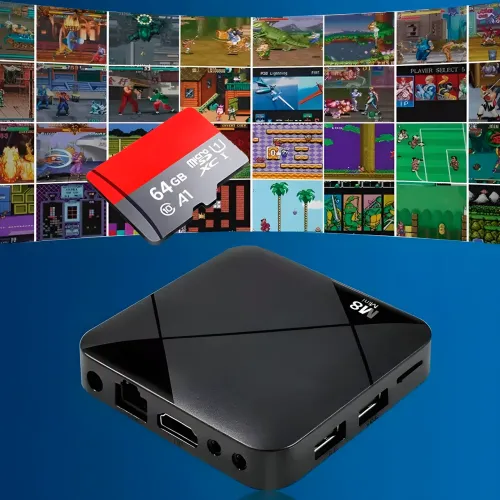 Игровая приставка M8 mini 4K Android TV, 64 gb , с встроенным эмулятором ретро-игр и джойстиками - фото 4