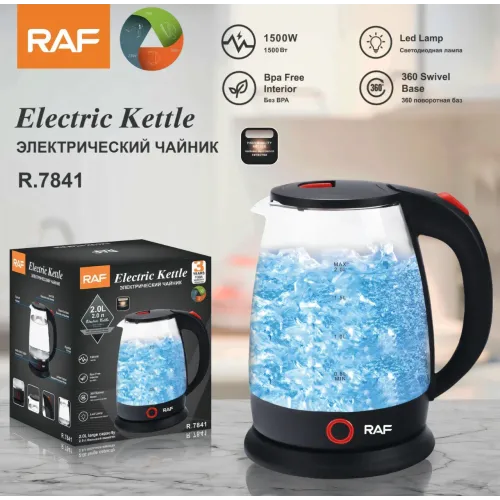 Электрический стеклянный чайник RAF-7841, 1500w, 2л - фото 7