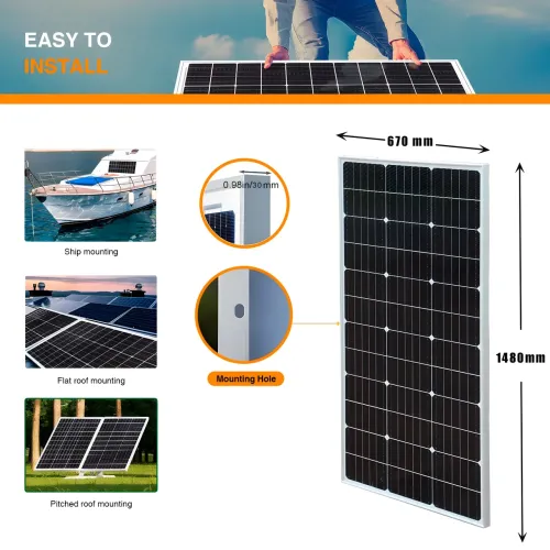 Солнечная панель UKC SA-170, 18v, 170W 148*67*3 - фото 7