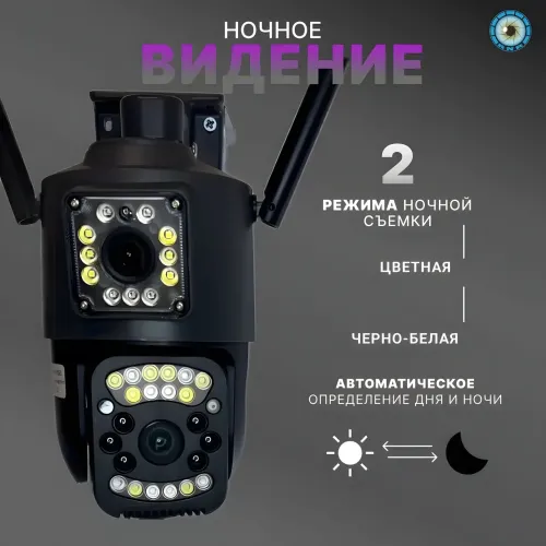 Уличная Видео камера работающая через 4G с двумя линзами SC03 V380pro - фото 4