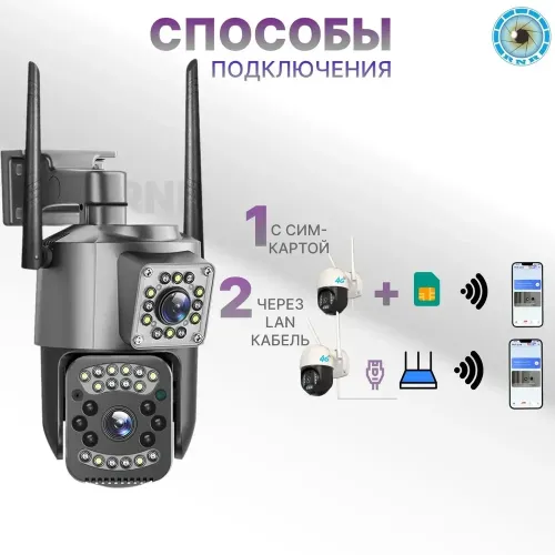 Уличная Видео камера работающая через 4G с двумя линзами SC03 V380pro - фото 8