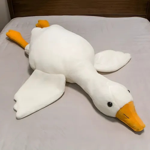 Мягкая игрушка Гусь-обнимусь, 110 см, из плюша и синтепуха, белая - фото 2