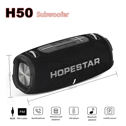 Портативна бездротова колонка Hopestar H50, 20w, водонепроникна Синій - фото 6