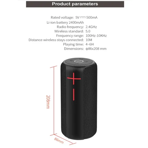 Портативна бездротова колонка Hopestar p15 pro, 20 вт, Захист від води IPX 7 - фото 8