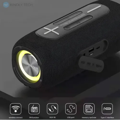 Портативна бездротова Колонка Hopestar P32, 20w, 3000 mAh, Вологозахищена Ipx 7 Сірий - фото 7