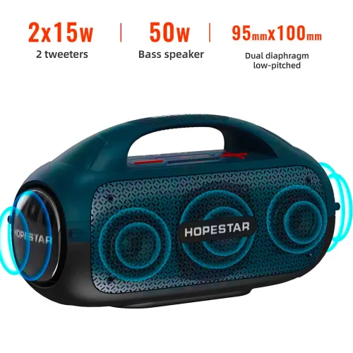 Портативна бездротова колонка Hopestar A50 party, 80W, 12000 mAh, захист від вологи - фото 3