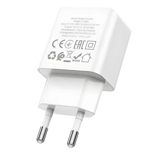 Зарядний пристрій Usb для телефона HOCO C106A, 10.5 W 2.1A - фото 5
