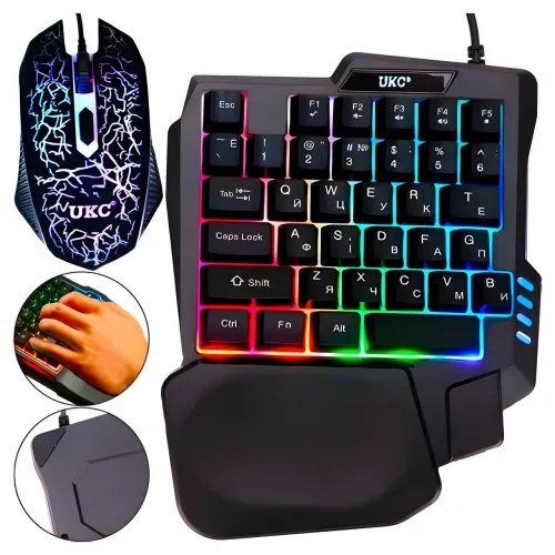 Комплект игровой клавиатура и мышка с подсветкой 35 клавиш - фото 2