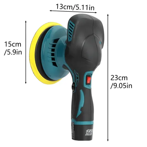Полировальная машинка Waxing Polisher YK49 аккумуляторная с насадками 1250W, Шлифовальная машинка - фото 7