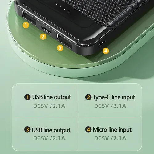 Портативное зарядное устройство Power Bank Awei P37K 10000mah - фото 6
