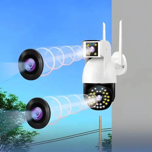 Камера видеонаблюдения уличная, WIFI DUAL CAMERA P12 IP 360/90 V380PRO 3+3.0mp - фото 5