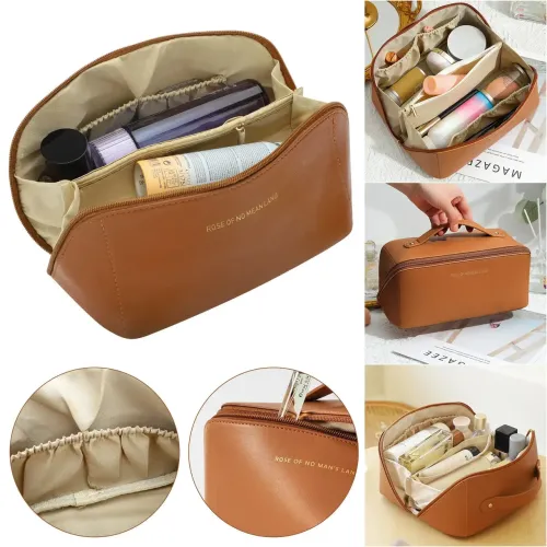 Містка косметичка, органайзер Make UP BAG Brown