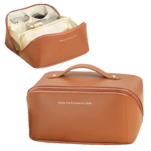 Містка косметичка, органайзер Make UP BAG Brown - фото 2