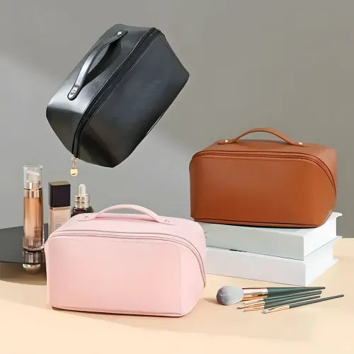 Містка косметичка, органайзер Make UP BAG Brown - фото 5