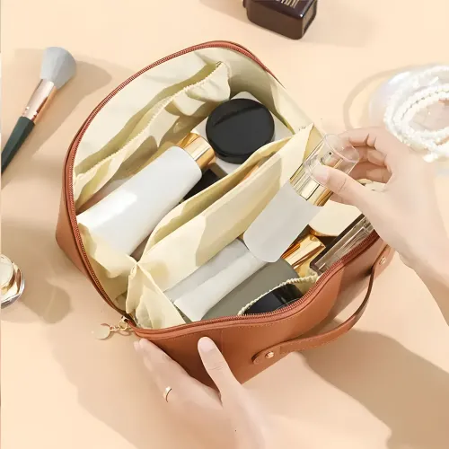 Містка косметичка, органайзер Make UP BAG Brown - фото 6