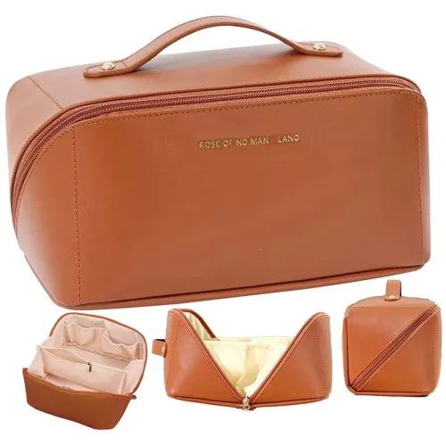 Містка косметичка, органайзер Make UP BAG Brown - фото 3