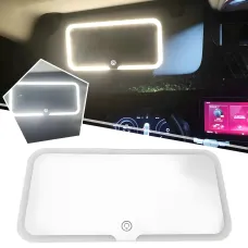 Зеркало прямоугольное с LED подсветкой на козырёк автомобиля с аккумулятором JX538/XR2177