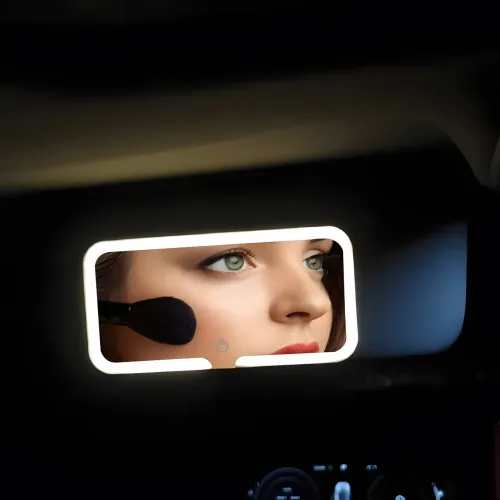 Дзеркало прямокутне з LED-підсвіткою на козирок автомобіля з акумулятором JX538/XR2177 - фото 5
