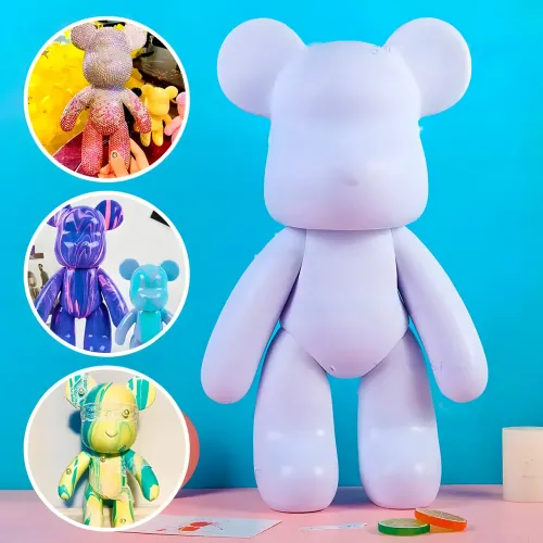 Набор для творчества 23 см флюидный Мишка fluid violent bear bearbrick, с набором красок - фото 2
