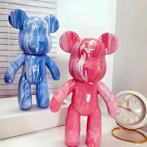 Набор для творчества 23 см флюидный Мишка fluid violent bear bearbrick, с набором красок - фото 5