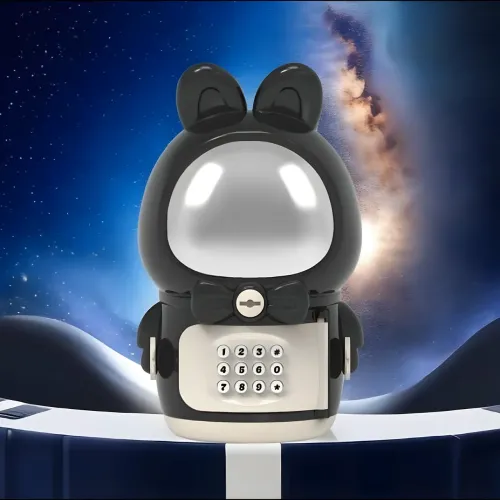 Детская электронная копилка-сейф Космонавт с кодовым замком Space piggy bank BLACK - фото 2