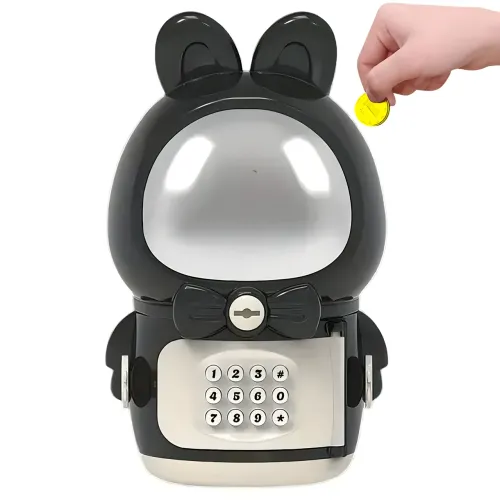 Детская электронная копилка-сейф Космонавт с кодовым замком Space piggy bank BLACK - фото 4