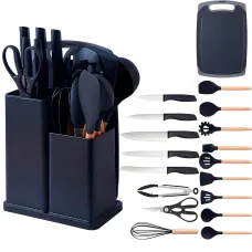 Силиконовый кухонный набор принадлежностей Kitchen stuff 19 предметов BLACK