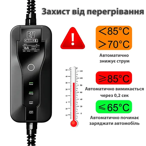 Зарядний пристрій для електромобіля 3.7 кВт 16 A 1-фаза Type 1 EV charge, 5 метрів кабель - фото 5