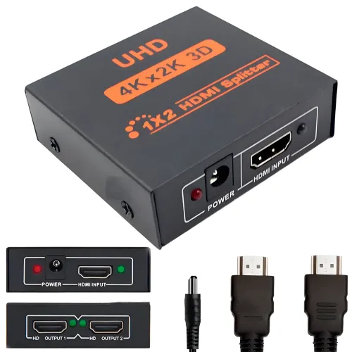 Активний HDMI-розгалужувач на 2 порти UHD, двоспрямований відео сплітер 4К