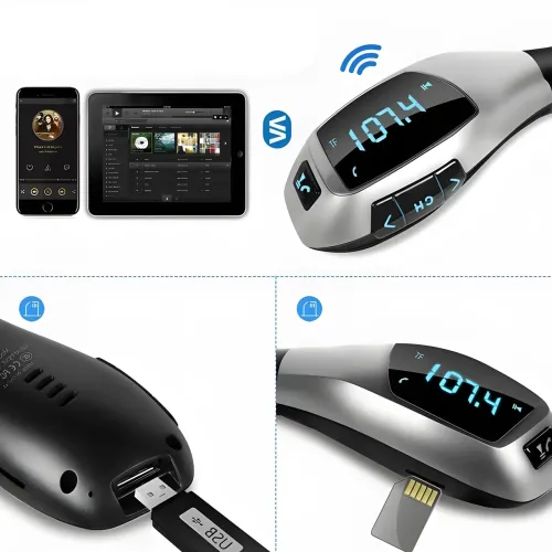 ФМ модулятор в машину FM MOD. X5 BT Bluetooth трансмиттер для авто - фото 2