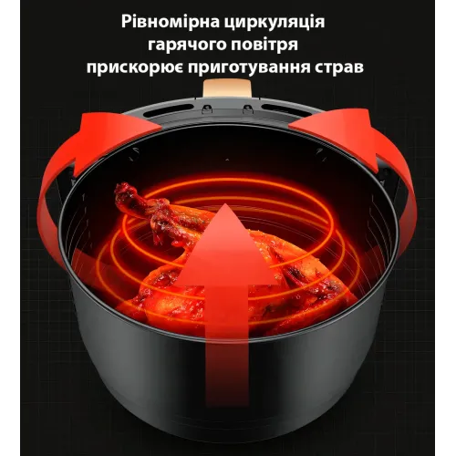 Цифровая аэрогриль фритюрница 6л. Электро фритюр Gold Diamond tk09904, контроль температуры. Гриль, 7 программ - фото 5