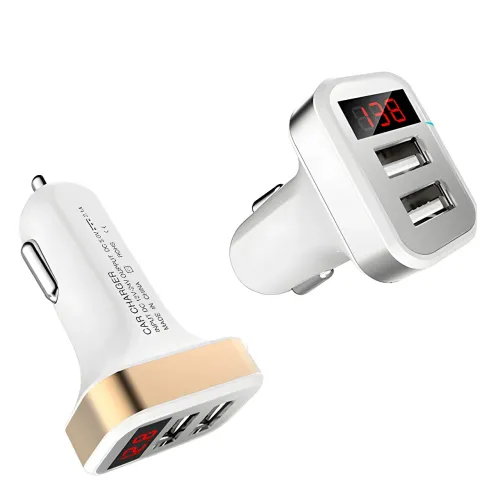 Адаптер в машину на 2 USB HC1 9001, Зарядка в прикуриватель авто, С Вольтметром - фото 2