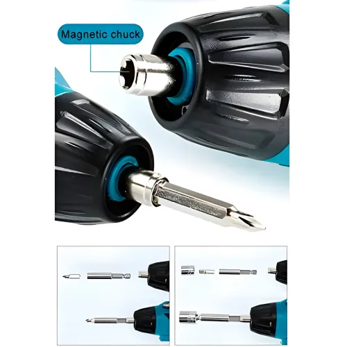 Отвертка на аккумуляторе в чемодане на 4.8v и насадками с раскладной ручкой RD00-36 - фото 4