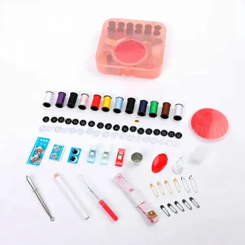 Набор для шитья SEWING KIT XL-695. Дорожный комплект для шитья и рукоделия. Набор для ремонта одежды, розовый - фото 4