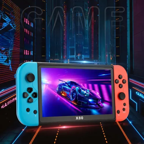 Портативная игровая консоль X80 7-дюймовый TFT экран, аркадная консоль, 16GB, 1000 игр, HD качество