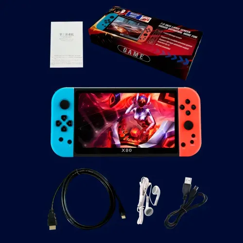 Портативная игровая консоль X80 7-дюймовый TFT экран, аркадная консоль, 16GB, 1000 игр, HD качество - фото 4